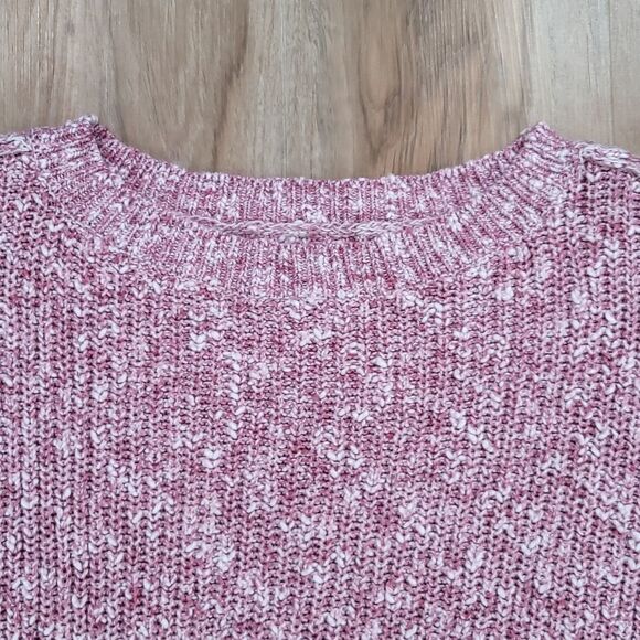 🔹️Abercrombie & Fitch Pink Variegated Knit Oversized Long Sleeve Sweater Medium - Picture 3 of 9